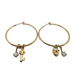 Juicy Couture Lock and Key Hoop Earrings Vintage Y2K Jewelry